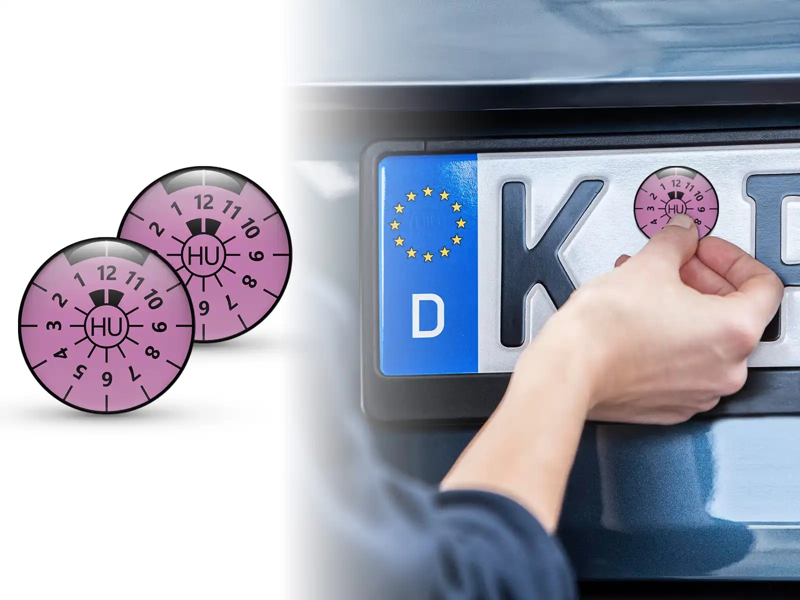 TUV Plaketten Hauptuntersuchung Nummernschild Pink